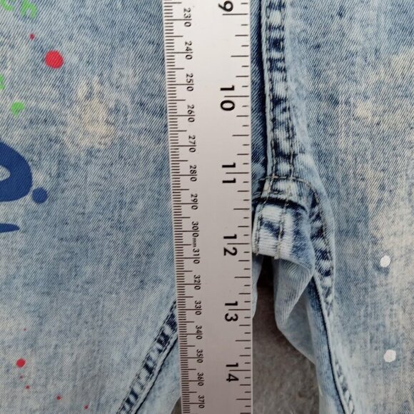 Argonaut Nation Jeans Mens 42x32 Blue Light Wash‎ Painted Graffiti Baggy Y2K - Picture 7 of 14